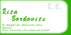 rita borkovits business card